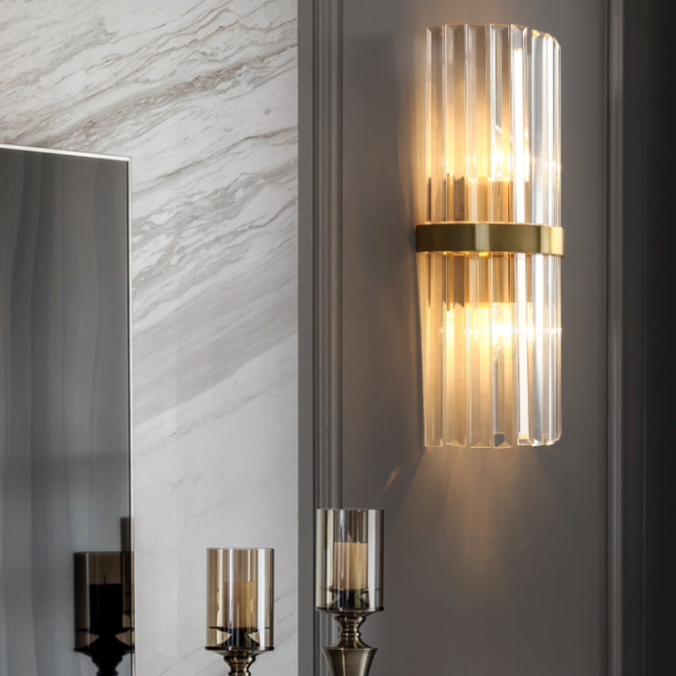 Lámparas de pared de luz de luz de 2 luces de media sombra contemporánea para sala de estar para sala de estar