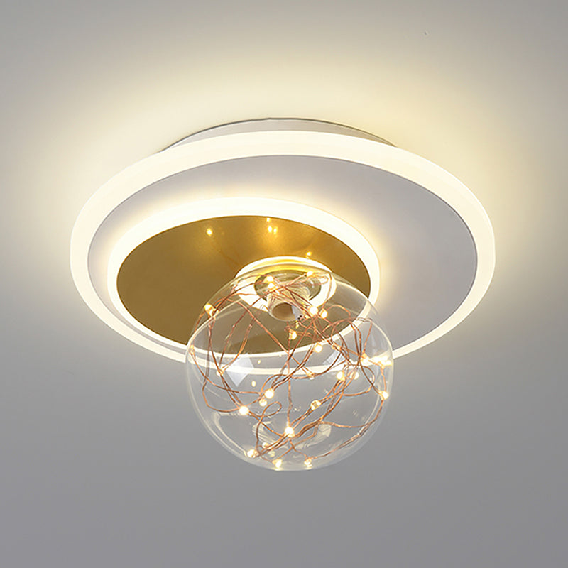 Modern Luxury Style Spherical Flush Mount Ceiling Light Fixtures Glass Ceiling Mount Chandelier