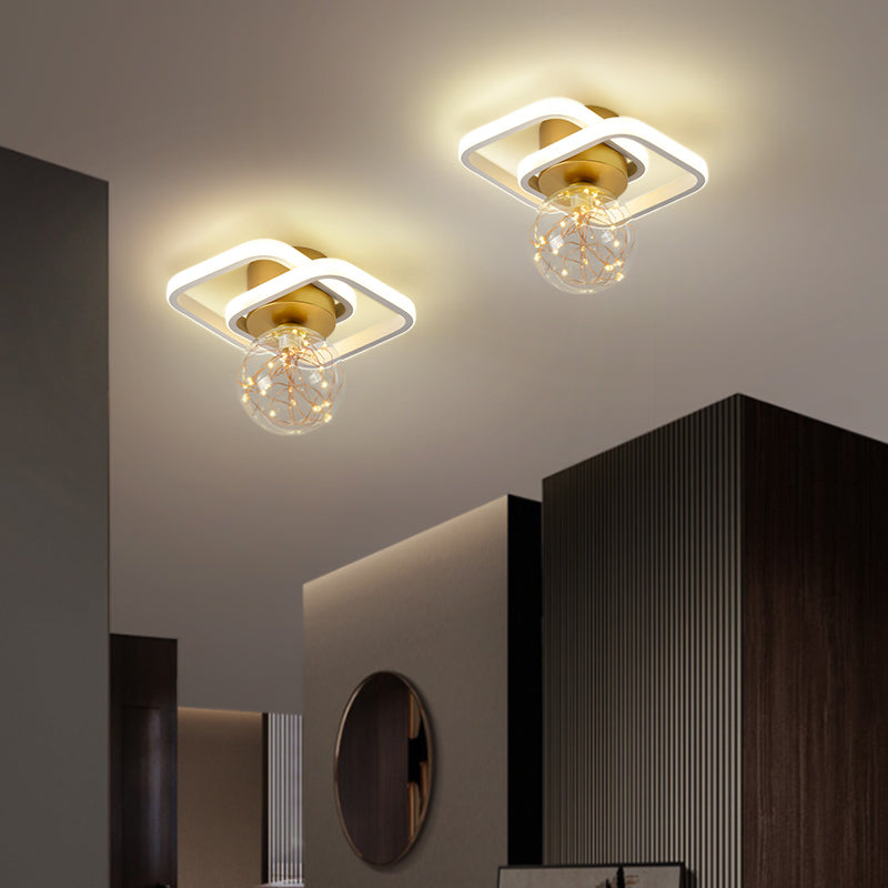 Modern Luxury Style Spherical Flush Mount Ceiling Light Fixtures Glass Ceiling Mount Chandelier