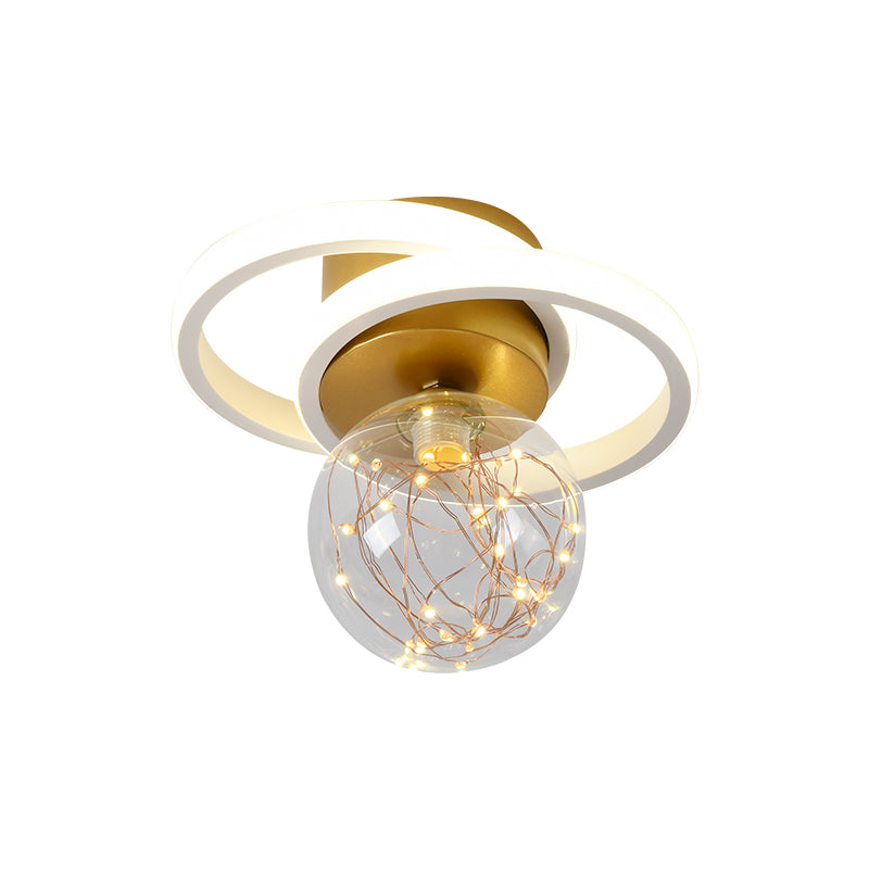 Modern Luxury Style Spherical Flush Mount Ceiling Light Fixtures Glass Ceiling Mount Chandelier