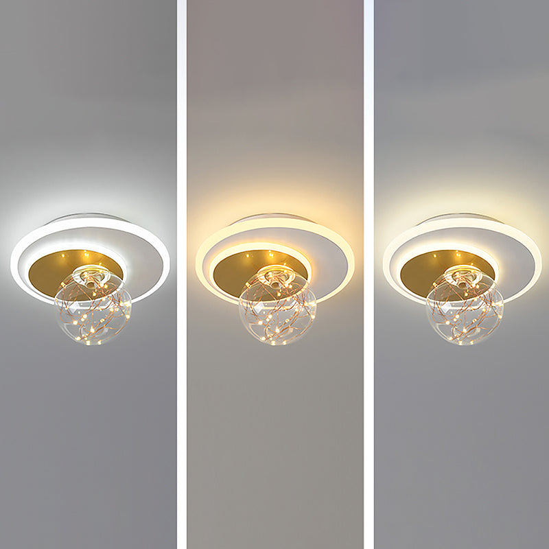 Modern Luxury Style Spherical Flush Mount Ceiling Light Fixtures Glass Ceiling Mount Chandelier