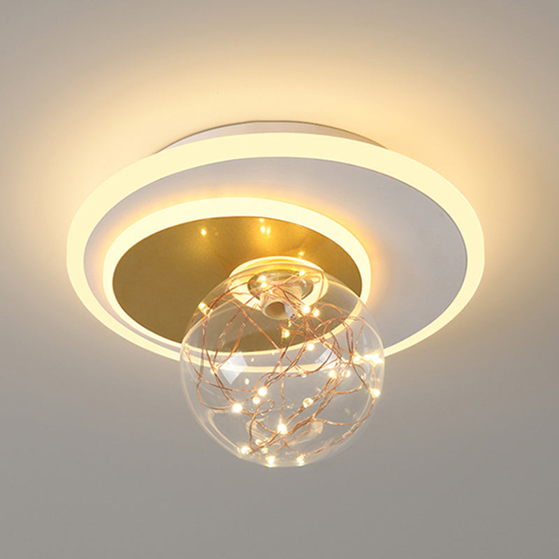 Modern Luxury Style Spherical Flush Mount Ceiling Light Fixtures Glass Ceiling Mount Chandelier