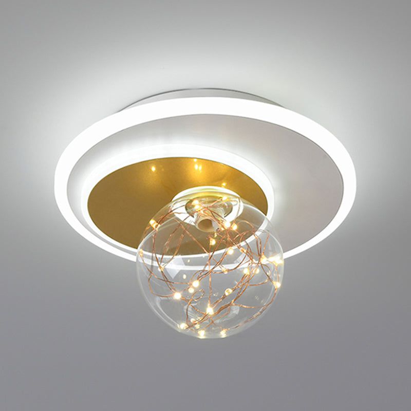 Modern Luxury Style Spherical Flush Mount Ceiling Light Fixtures Glass Ceiling Mount Chandelier