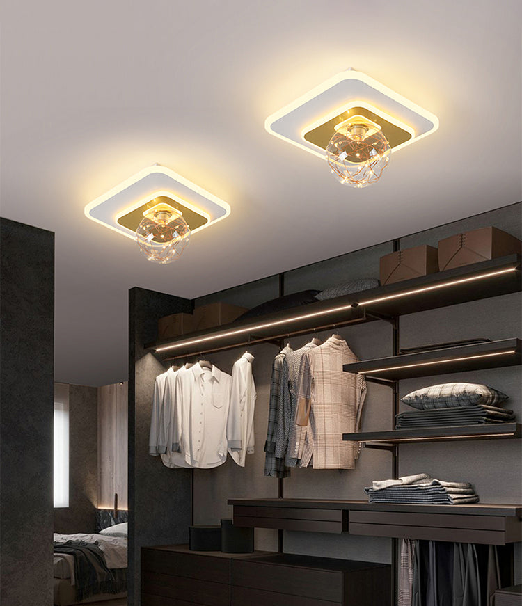 Modern Luxury Style Spherical Flush Mount Ceiling Light Fixtures Glass Ceiling Mount Chandelier