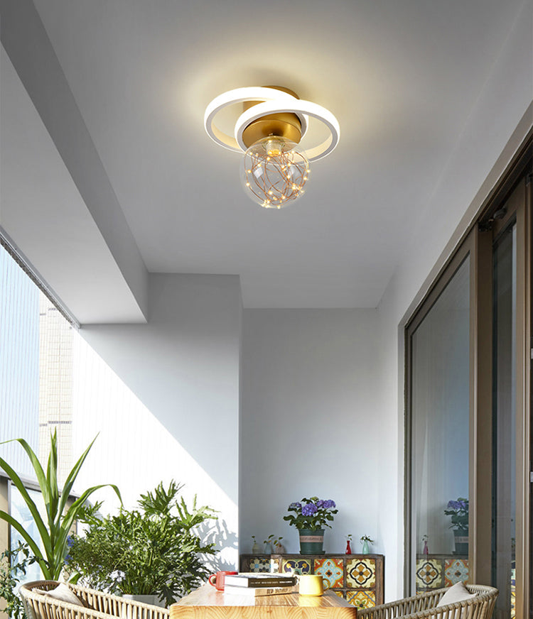 Modern Luxury Style Spherical Flush Mount Ceiling Light Fixtures Glass Ceiling Mount Chandelier