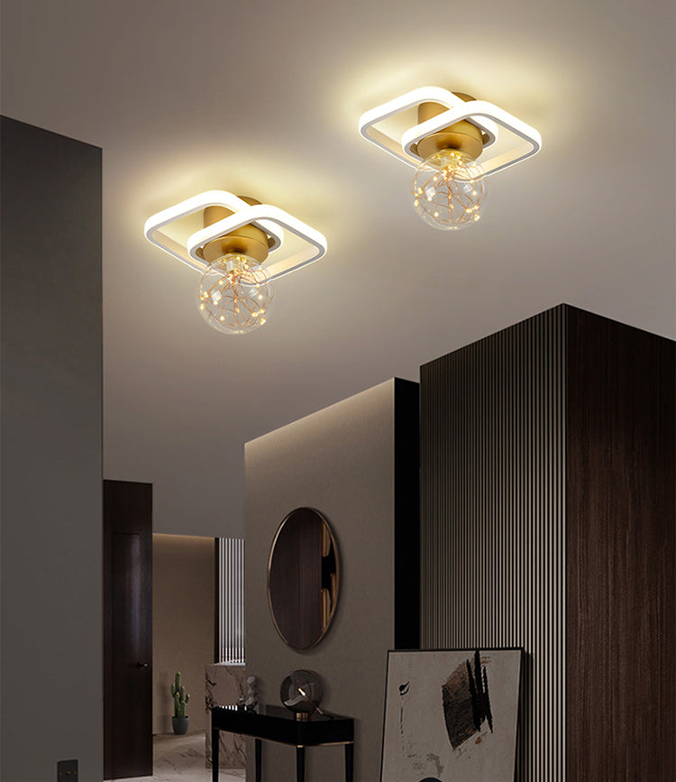 Modern Luxury Style Spherical Flush Mount Ceiling Light Fixtures Glass Ceiling Mount Chandelier
