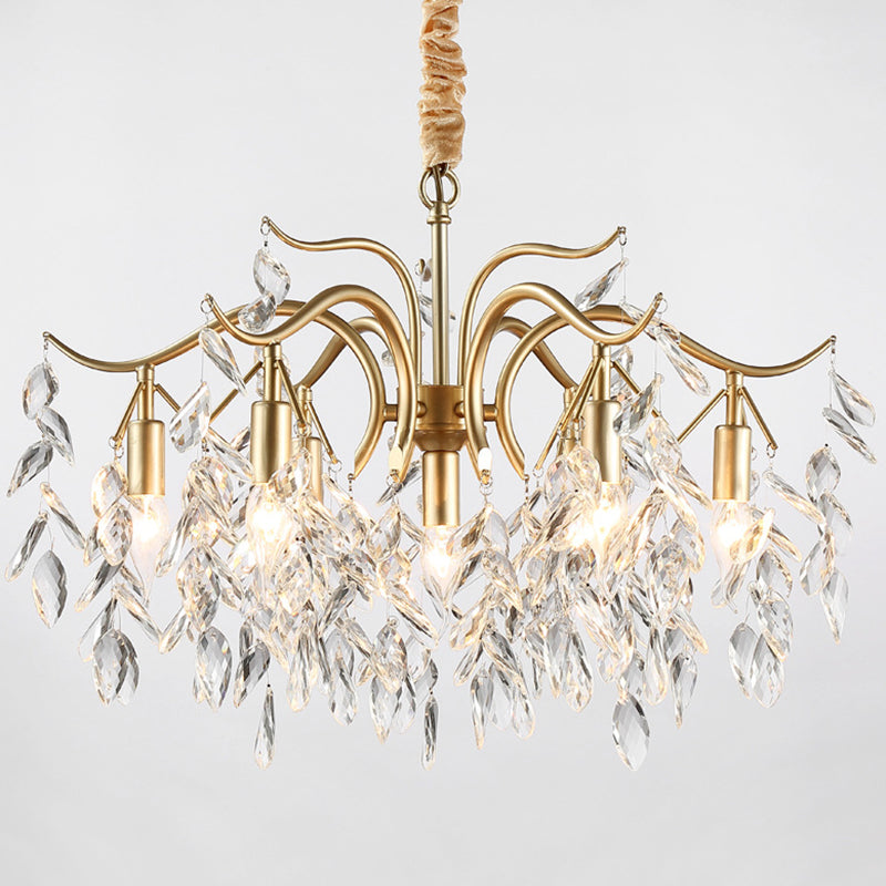Branches Shaped French Style Crystal Pendant Light Multi-lights Dining Room Lighting Fixture with 17.7" Suspension Chain