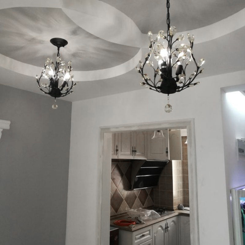 3-Lights American Style Crystal Kronleuchter 33 "breite Zweige geformte Beleuchtungsstoffe für Schlafzimmer Esszimmer