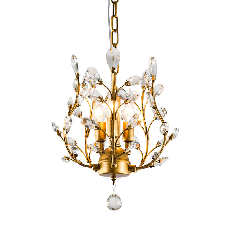 3-Lights American Style Crystal Kronleuchter 33 "breite Zweige geformte Beleuchtungsstoffe für Schlafzimmer Esszimmer