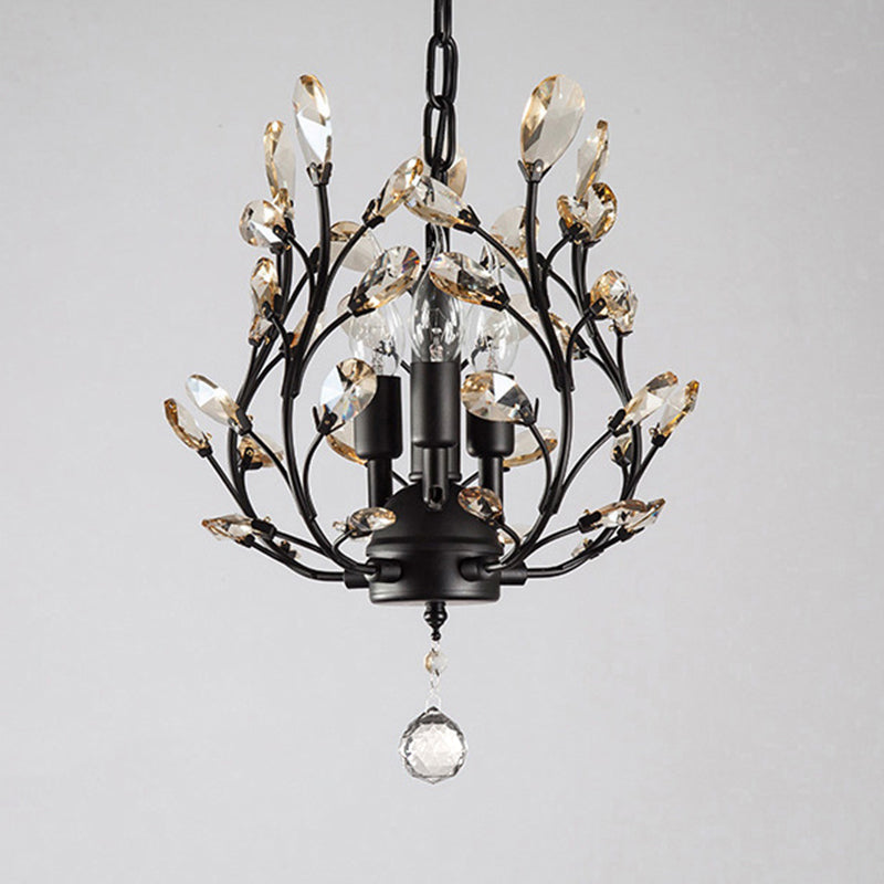 3-Lights American Style Crystal Kronleuchter 33 "breite Zweige geformte Beleuchtungsstoffe für Schlafzimmer Esszimmer