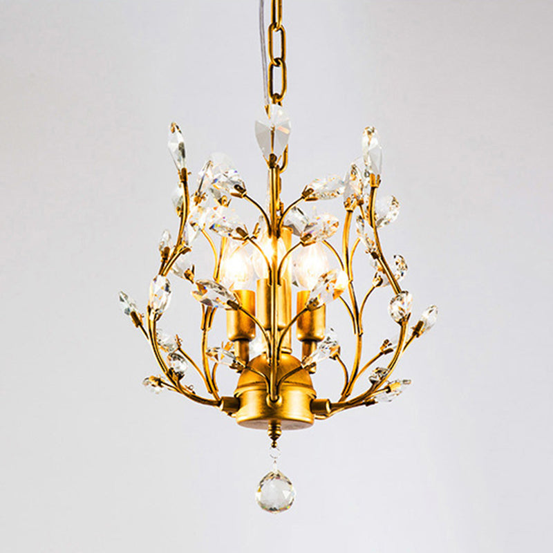 3-Lights American Style Crystal Kronleuchter 33 "breite Zweige geformte Beleuchtungsstoffe für Schlafzimmer Esszimmer