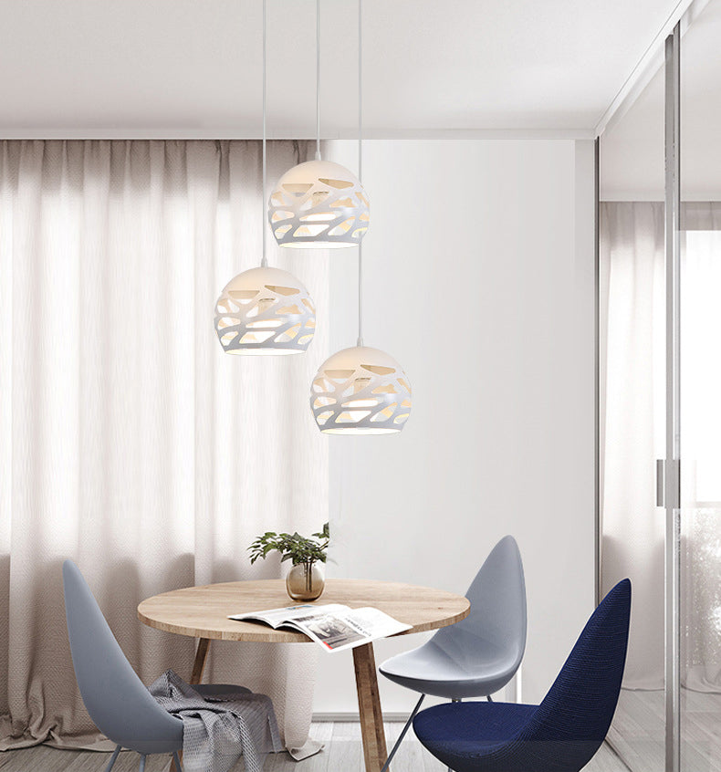 Ronde 3 lichte cluster hanger moderne stijl metalen eetkamer hangend lichtarmatuur in wit