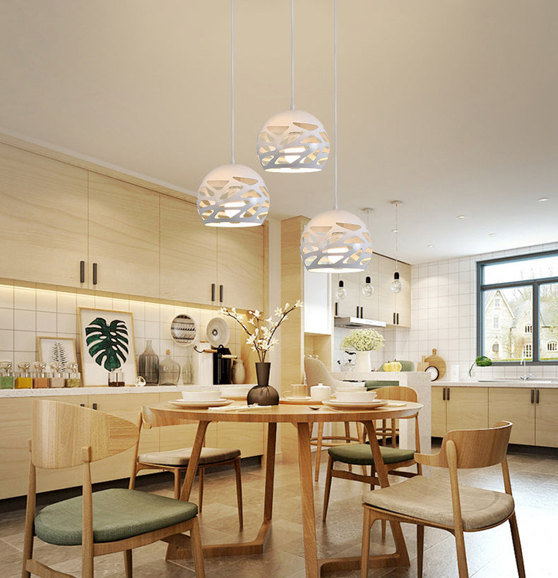 Ronde 3 lichte cluster hanger moderne stijl metalen eetkamer hangend lichtarmatuur in wit