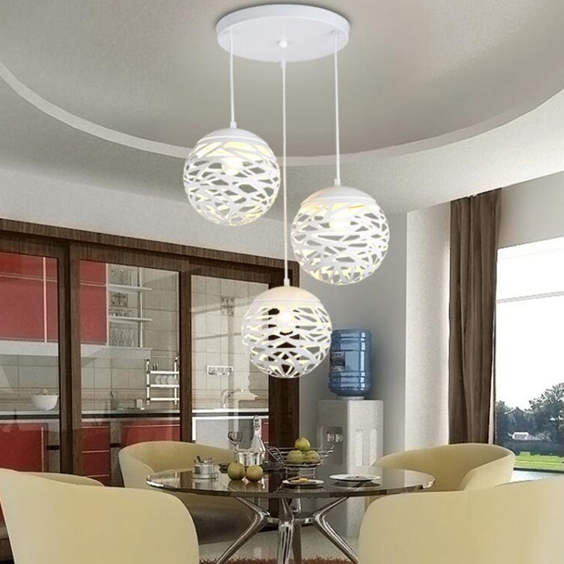 Luz de colgante colgante global estilo minimalista de metal blanco accesorio de iluminación colgante