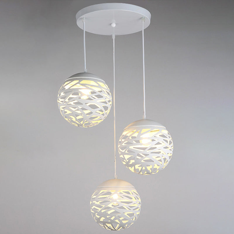 Luz de colgante colgante global estilo minimalista de metal blanco accesorio de iluminación colgante