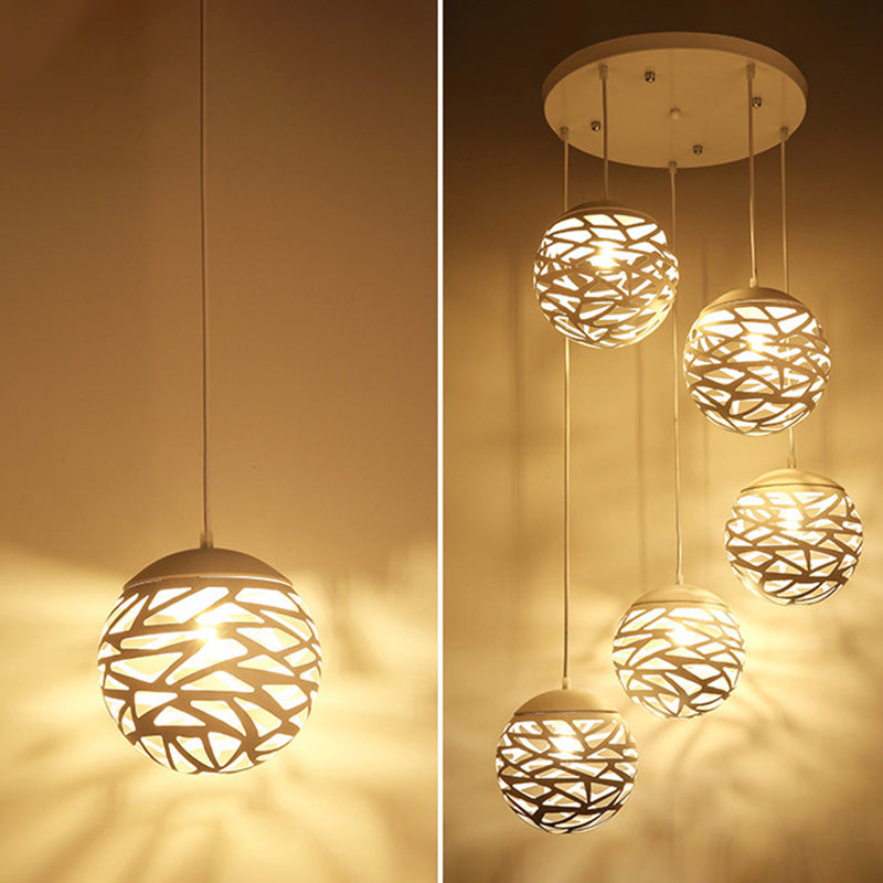 Luz de colgante colgante global estilo minimalista de metal blanco accesorio de iluminación colgante