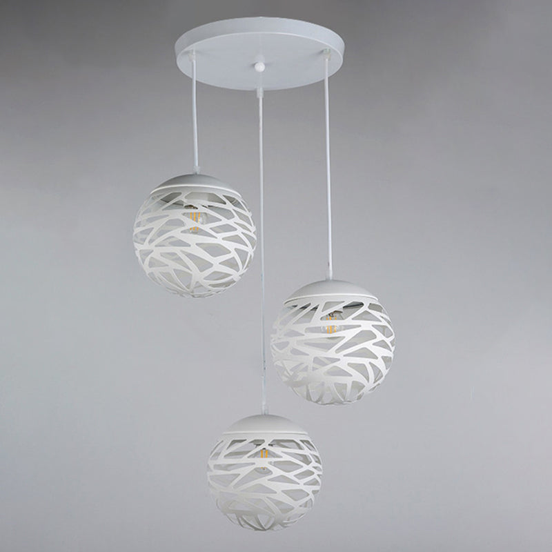 Luz de colgante colgante global estilo minimalista de metal blanco accesorio de iluminación colgante