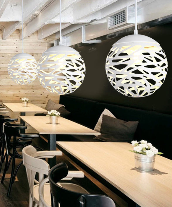 Luz de colgante colgante global estilo minimalista de metal blanco accesorio de iluminación colgante