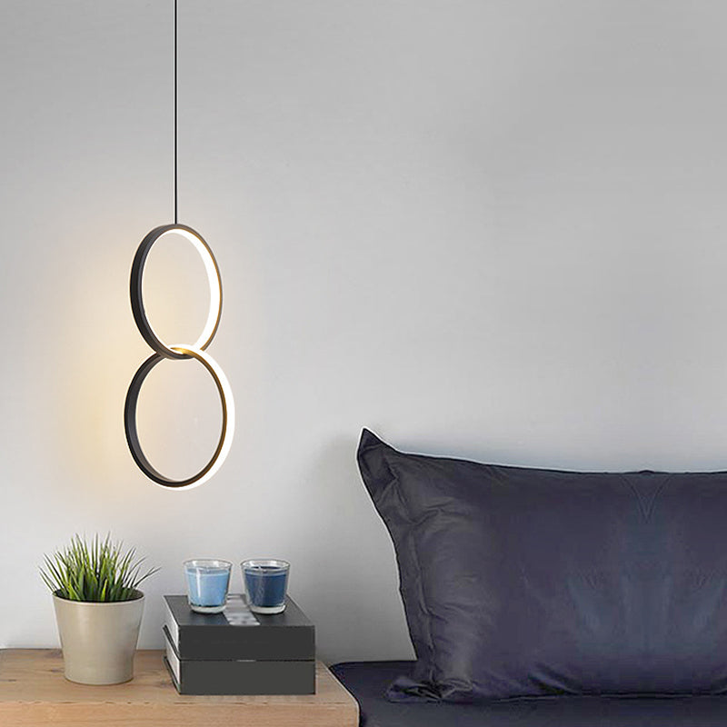 Kreisförmiger Acryl -LED -Anhänger Licht im modernen prägnanten Stil schmiedeeisern hängendes Licht für Esszimmer