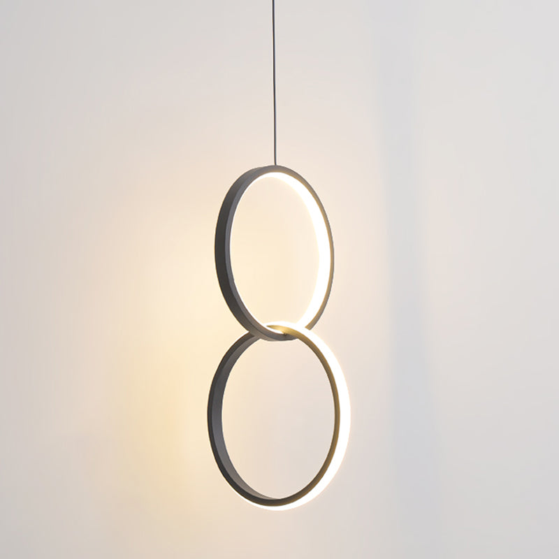 Kreisförmiger Acryl -LED -Anhänger Licht im modernen prägnanten Stil schmiedeeisern hängendes Licht für Esszimmer