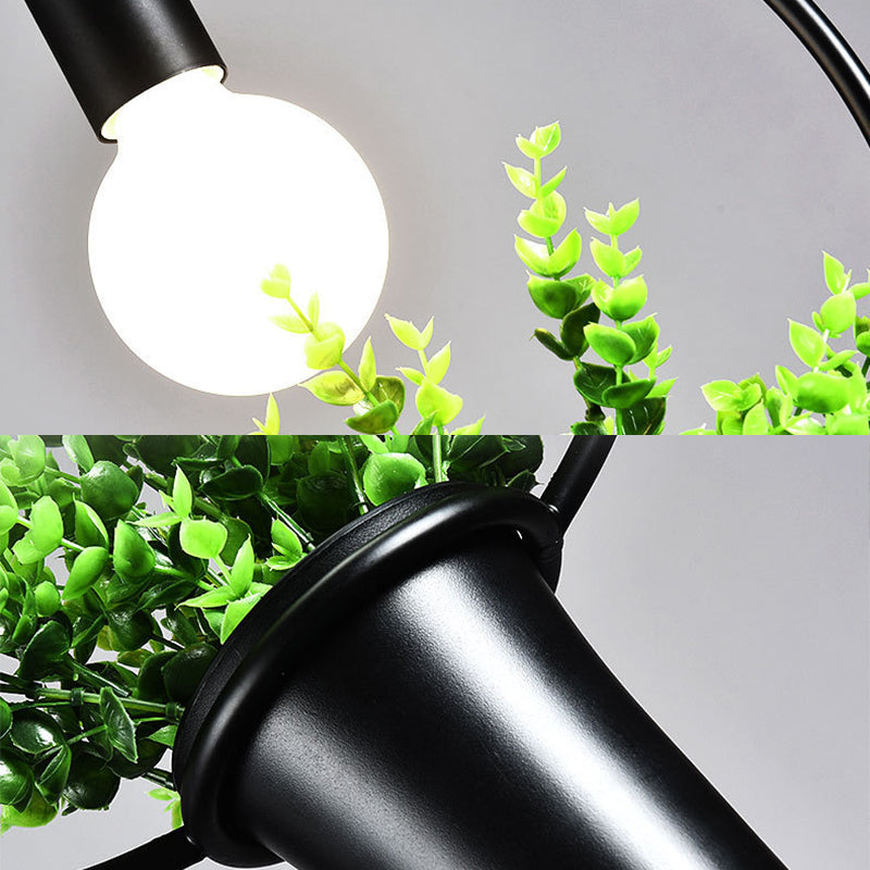 Metal Geometric Line Simplicity Plant Hanging Lamp Single Bulb Clothing Shop Decorative Lighting Fixture