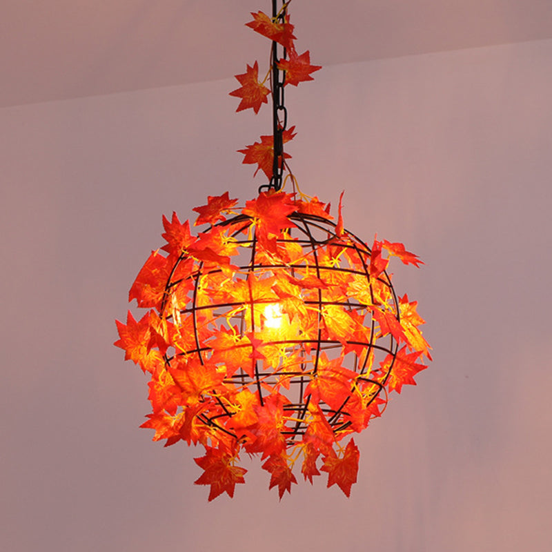 1-Licht Globe Metal Cage Pflanze Dekorative hängende leichte Einfachheitstil Moderne Anhängerlampe