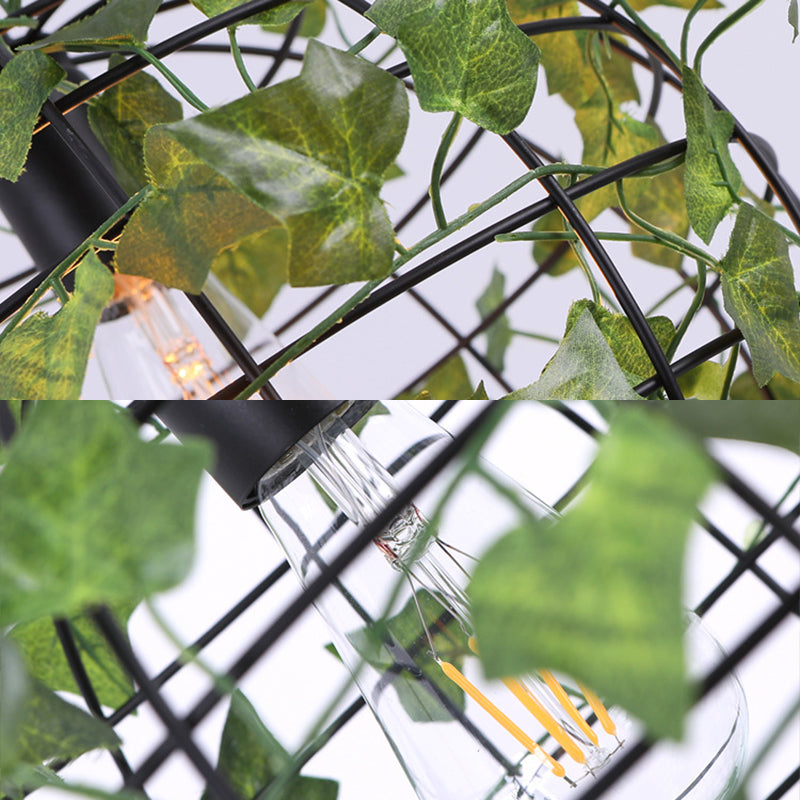 1-Licht Globe Metal Cage Pflanze Dekorative hängende leichte Einfachheitstil Moderne Anhängerlampe