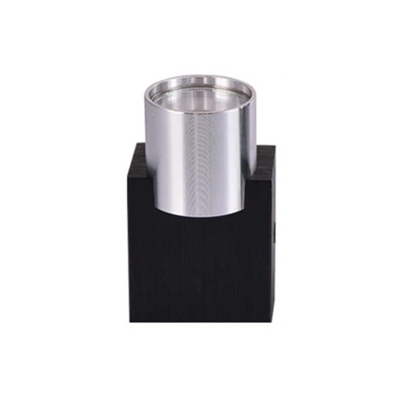 Cylindrical Up Down Wall Sconce Modern Aluminum Clubhouse Hallway Wall Light in Black-Silver