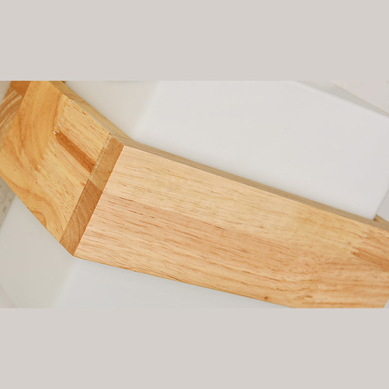 Square Wall Mounted Lamp Modern Simplicity Wood Wall Mount Lamp for Living Room