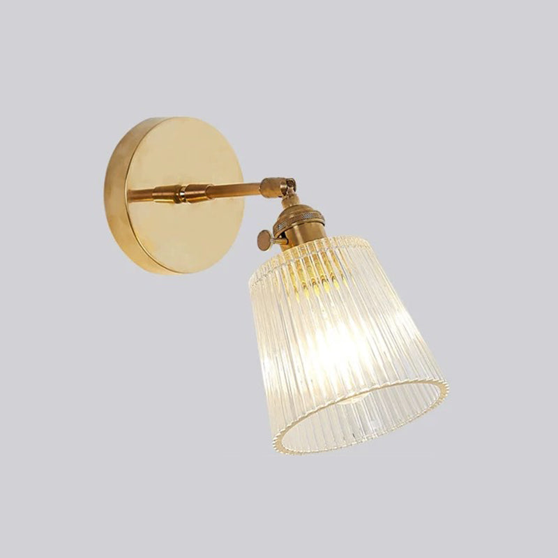 Gold Modern Styly Glass Lampa de pared de la lámpara de pared Ajustable Luz de aplastador de una sola bombilla
