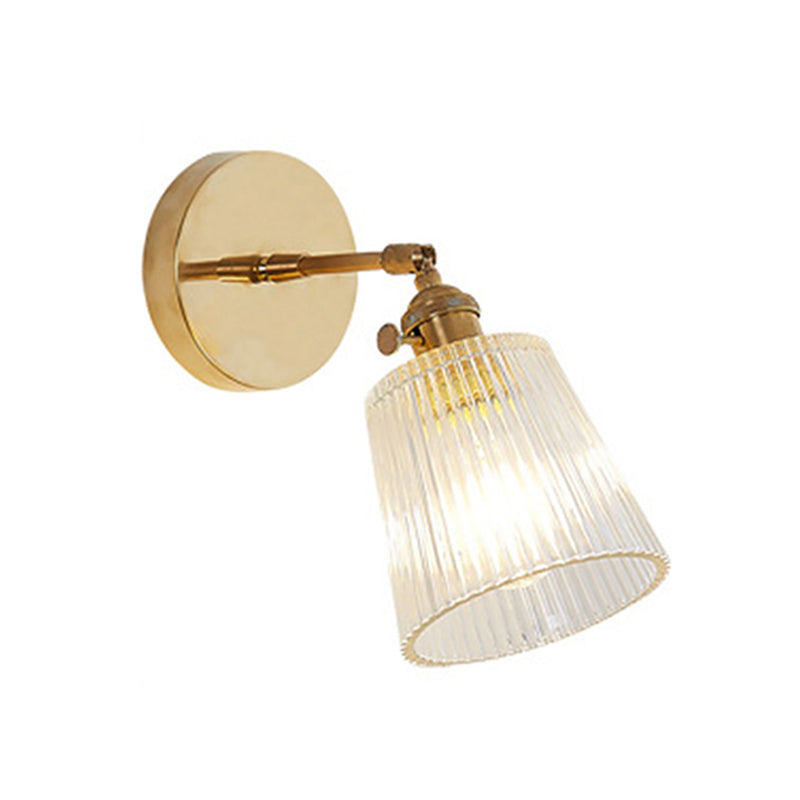 Gold Modern Styly Glass Lampa de pared de la lámpara de pared Ajustable Luz de aplastador de una sola bombilla