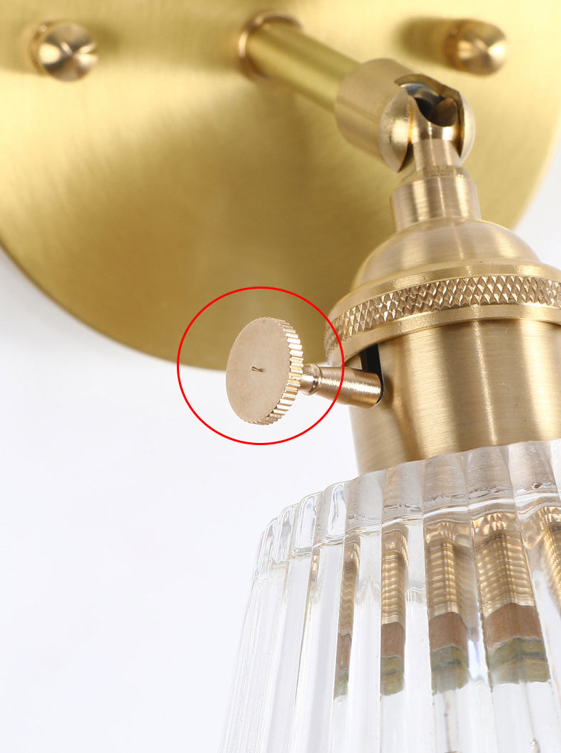 Gold Modern Styly Glass Lampa de pared de la lámpara de pared Ajustable Luz de aplastador de una sola bombilla