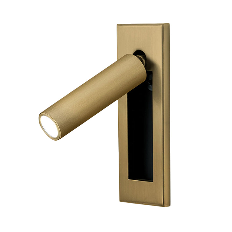 Golden Simplicity Style LED Wall Sconce Modern Bedside Rotatable Reading Lamp