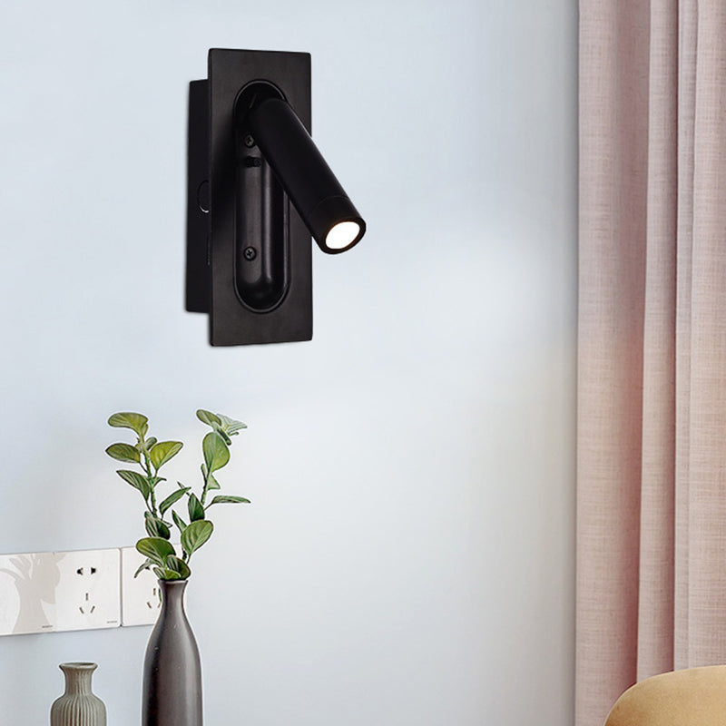 Schwarz 1-Licht-LED-Wandleuchten im modernen prägnanten Aluminium rechteckig Wandlicht mit Acrylschatten