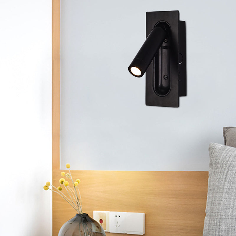 Schwarz 1-Licht-LED-Wandleuchten im modernen prägnanten Aluminium rechteckig Wandlicht mit Acrylschatten