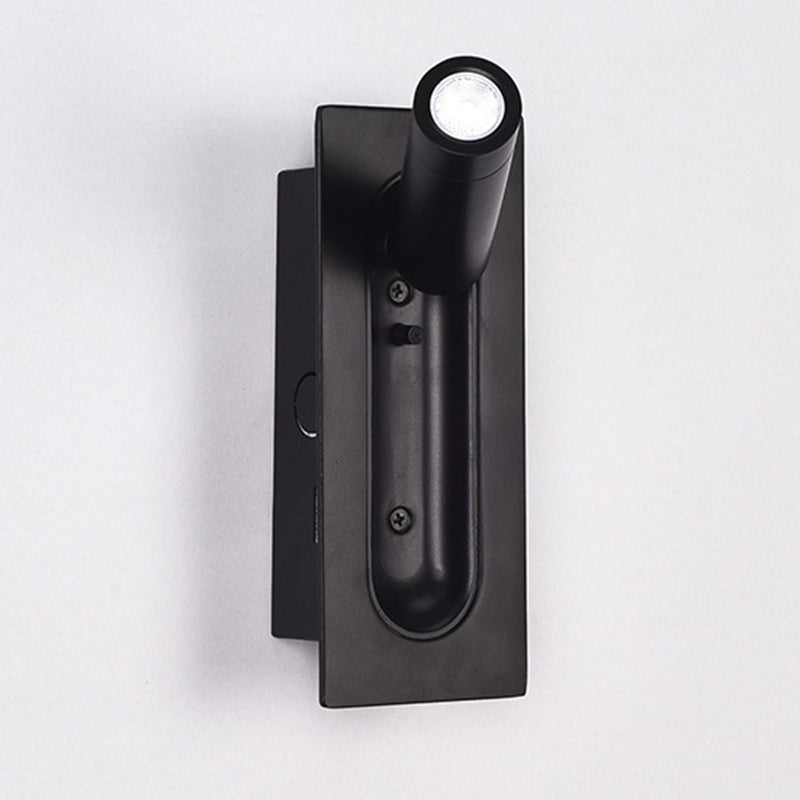 Schwarz 1-Licht-LED-Wandleuchten im modernen prägnanten Aluminium rechteckig Wandlicht mit Acrylschatten