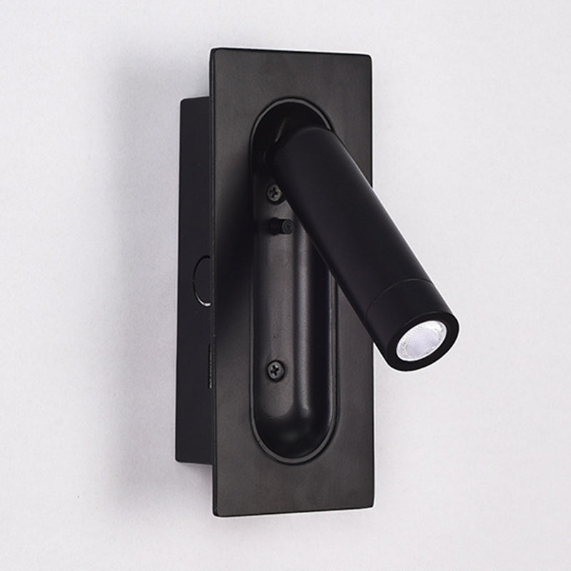 Schwarz 1-Licht-LED-Wandleuchten im modernen prägnanten Aluminium rechteckig Wandlicht mit Acrylschatten