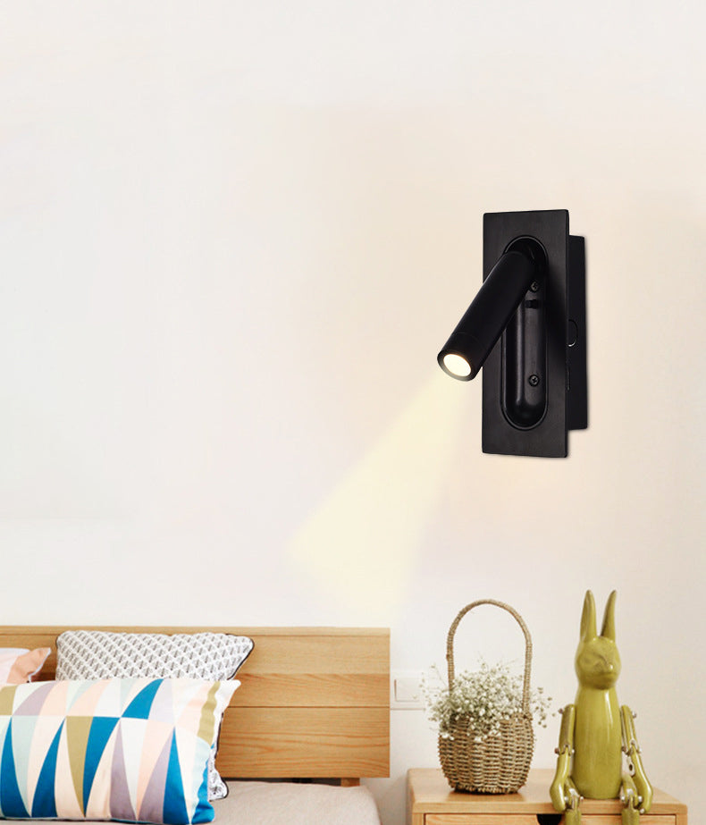 Schwarz 1-Licht-LED-Wandleuchten im modernen prägnanten Aluminium rechteckig Wandlicht mit Acrylschatten