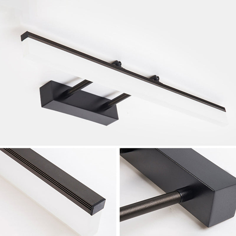 Simplicité Mirror de vanité allongée lumineuses luminaires muraux acryliques pour salle de bain