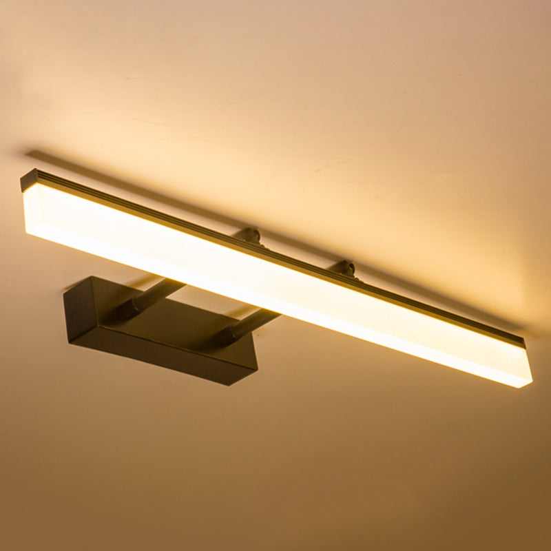 Simplicité Mirror de vanité allongée lumineuses luminaires muraux acryliques pour salle de bain