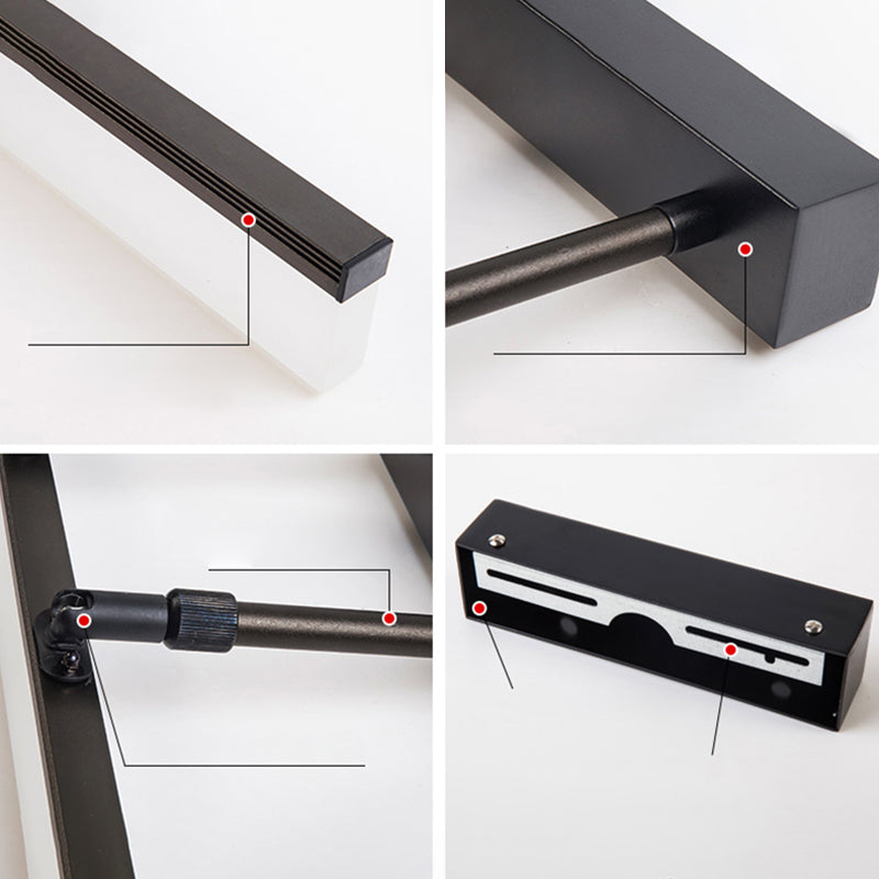 Simplicité Mirror de vanité allongée lumineuses luminaires muraux acryliques pour salle de bain