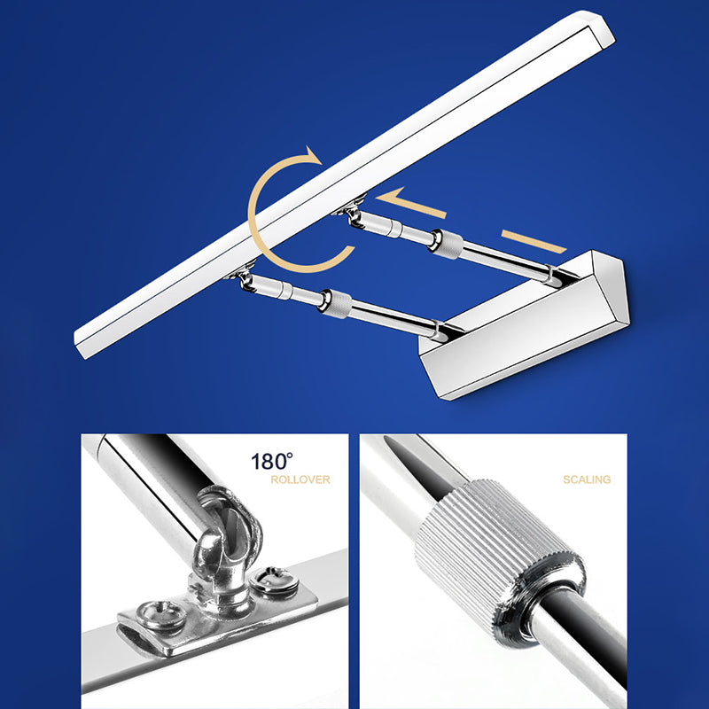 Simplicité Mirror de vanité allongée lumineuses luminaires muraux acryliques pour salle de bain