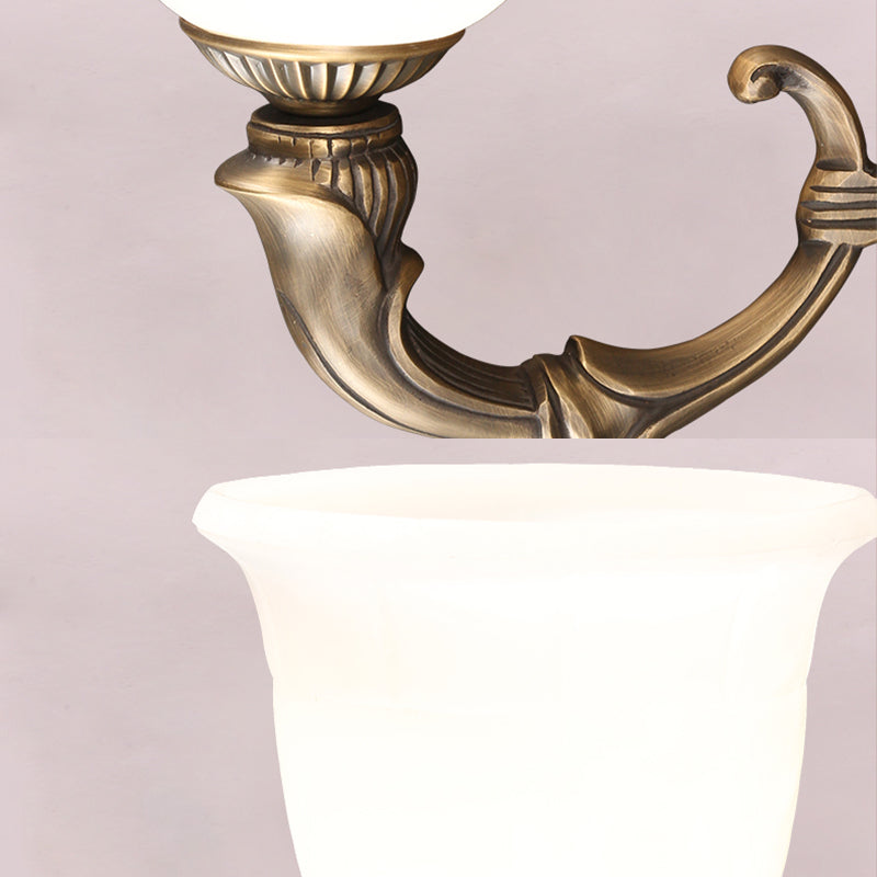 Traditional Simplicity Bell Vanity Sconce Lights Milk Glass Wall Mount Light Fixture for Bathroom