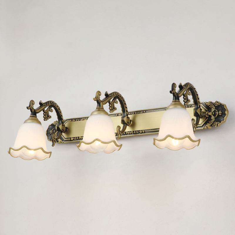 Traditional Simplicity Bell Vanity Sconce Lights Milk Glass Wall Mount Light Fixture for Bathroom