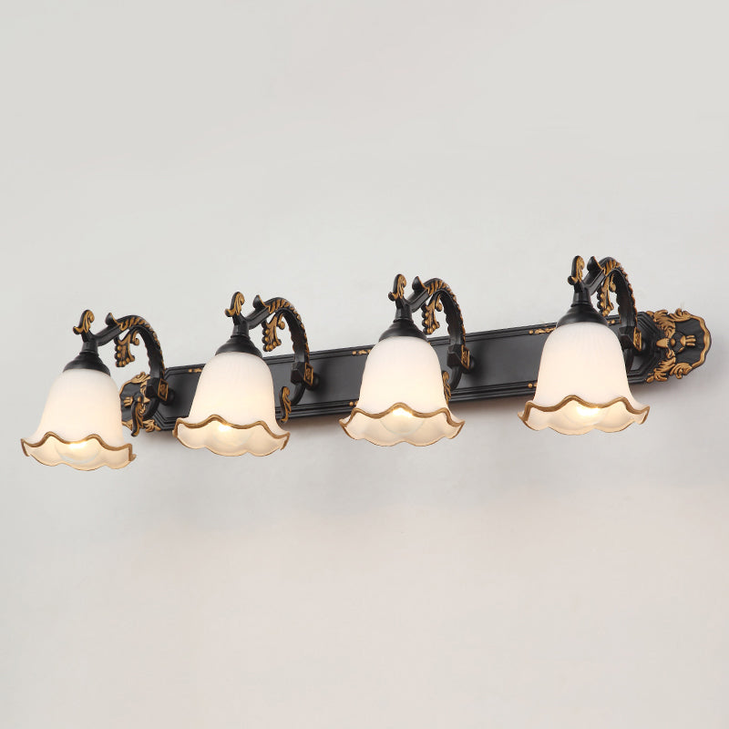 Traditional Simplicity Bell Vanity Sconce Lights Milk Glass Wall Mount Light Fixture for Bathroom