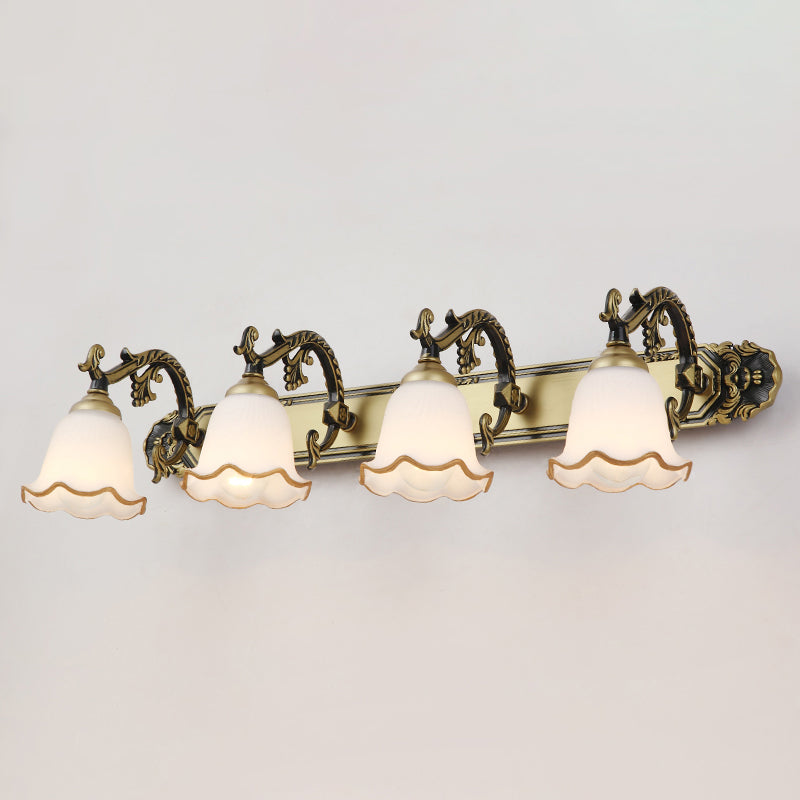 Traditional Simplicity Bell Vanity Sconce Lights Milk Glass Wall Mount Light Fixture for Bathroom