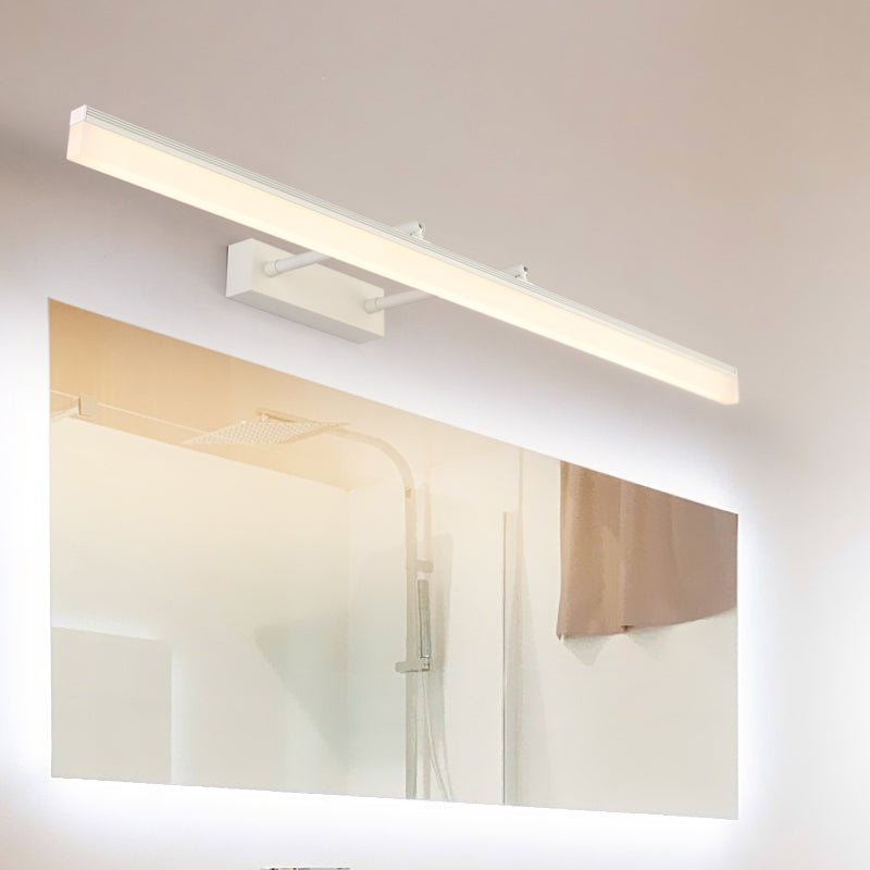 Simplicity Elongated Vanity Mirror Lights Metallic Wall Light Fixtures for Bathroom