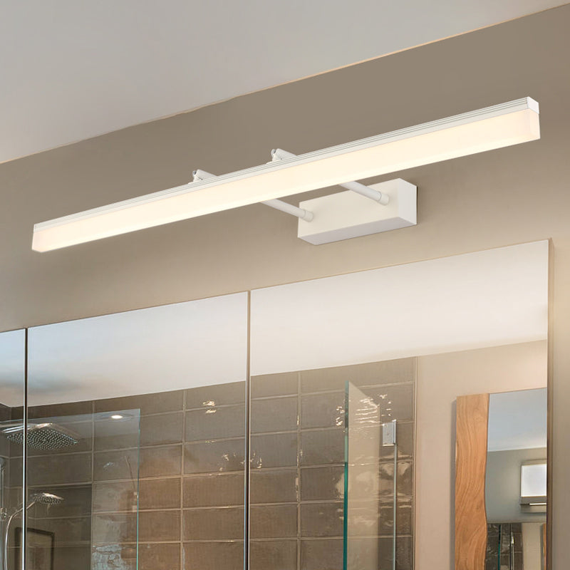 Simplicity Elongated Vanity Mirror Lights Metallic Wall Light Fixtures for Bathroom