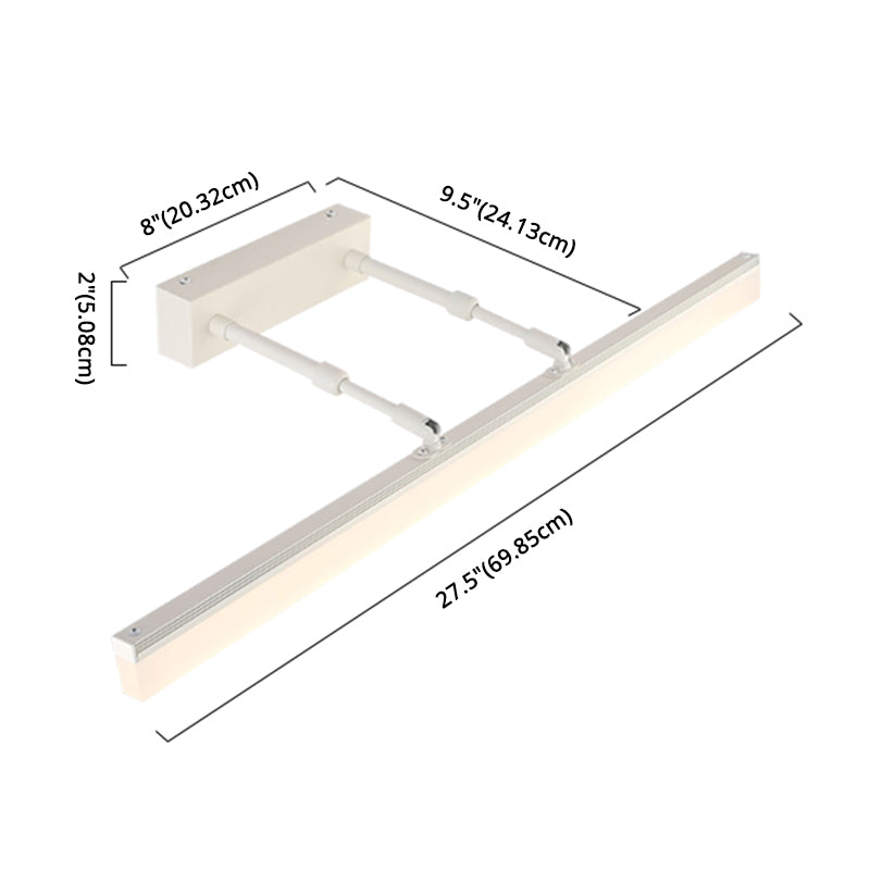 Simplicity Elongated Vanity Mirror Lights Metallic Wall Light Fixtures for Bathroom
