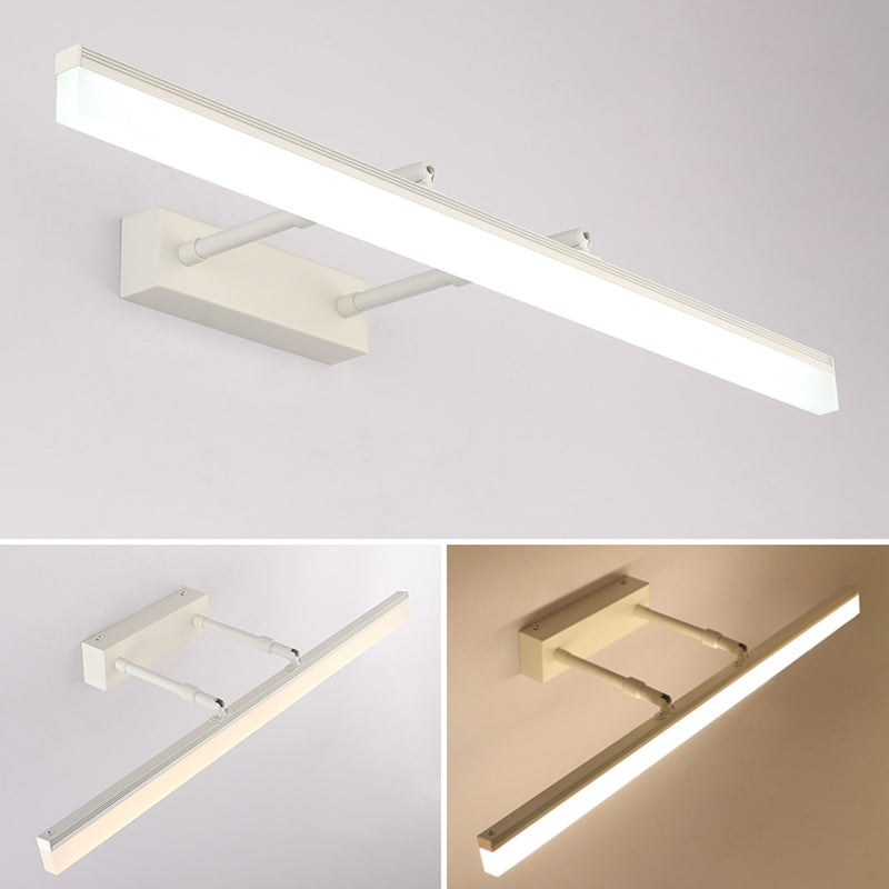 Simplicity Elongated Vanity Mirror Lights Metallic Wall Light Fixtures for Bathroom